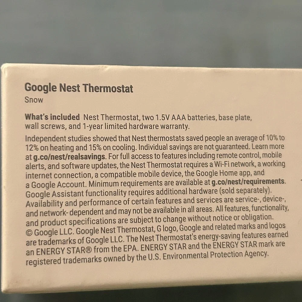 Google Nest Thermostat - Silver